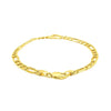Figaro Chain Heart Bracelet in 10K Yellow Gold (4.50 mm), view 3