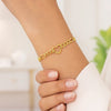 Figaro Chain Heart Bracelet in 10K Yellow Gold (4.50 mm), view 5