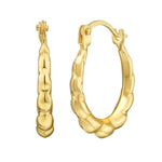 14K Yellow Gold Round Back to Back Hoop Earrings