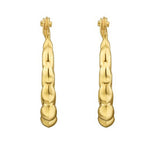 14K Yellow Gold Round Back to Back Hoop Earrings, view 2