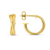 14k Yellow Gold Crossover Hoops
