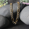 14K Two Tone Gold Solid Pave Figaro Chain (7.00 mm)