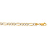 14K Two Tone Gold Solid Pave Figaro Chain (7.00 mm)