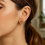 14K Yellow Gold Interlocking Trinity Stud Earrings (11.30 mm), view 4