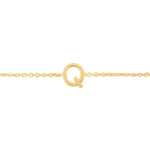 14K Yellow Gold Mini Initial Q Bracelet, view 2
