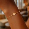 14K Yellow Gold Mini Initial Q Bracelet, view 5