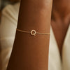 14K Yellow Gold Mini Initial Q Bracelet, view 6