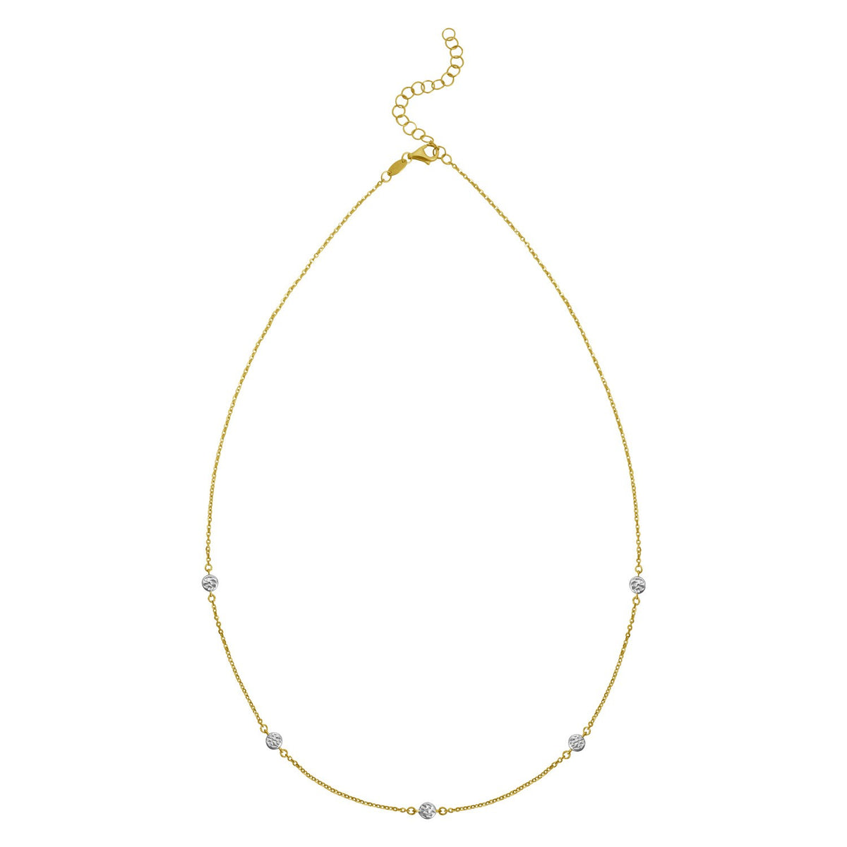 14K Two Tone Gold Classic Paperclip Chain Necklace, view 2