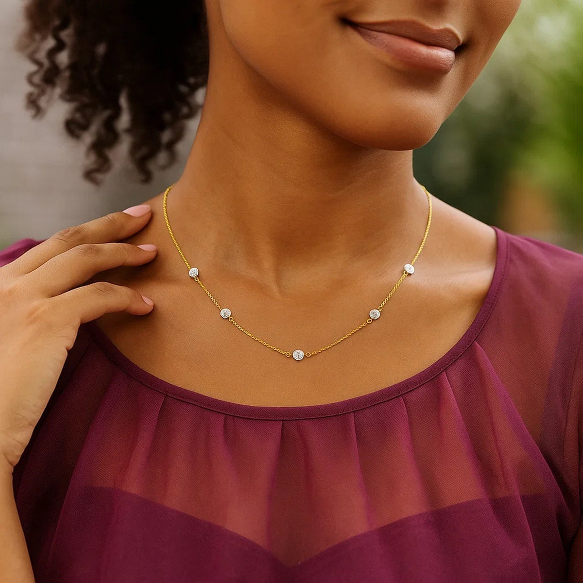 14K Two Tone Gold Classic Paperclip Chain Necklace, view 3
