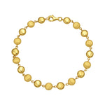 14K Yellow Gold Polished and Satin Pebble Bracelet (6.00 mm)