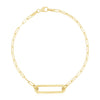14K Yellow Gold High Polish Open Straight Paperclip Bracelet (2.10 mm)