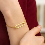 14K Yellow Gold High Polish Open Straight Paperclip Bracelet (2.10 mm), view 2