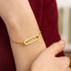14K Yellow Gold High Polish Open Straight Paperclip Bracelet (2.10 mm), view 2