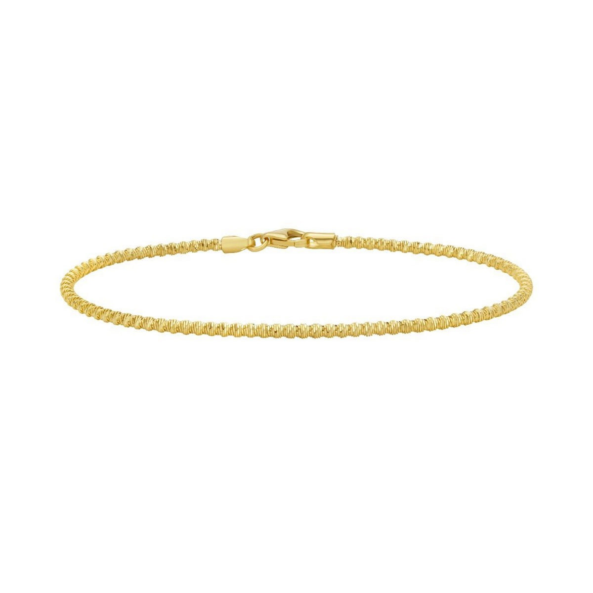 14K Yellow Gold Sparkle Spring Chain Bracelet (2.10 mm), view 2