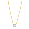 14K Yellow Gold Mini Diamond G Initial Pendant Necklace