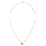 14K Yellow Gold Emerald Cut Peridot Necklace