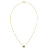 14K Yellow Gold Emerald Cut Peridot Necklace