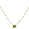 14K Yellow Gold Emerald Cut Peridot Necklace