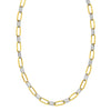 14K Two Tone Gold Diamante Paperclip Necklace (6.20 mm)