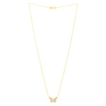 Checkered Butterfly Necklace in 14K Yellow Gold, view 2