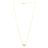 Checkered Butterfly Necklace in 14K Yellow Gold
