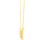 Checkered Butterfly Necklace in 14K Yellow Gold, view 3