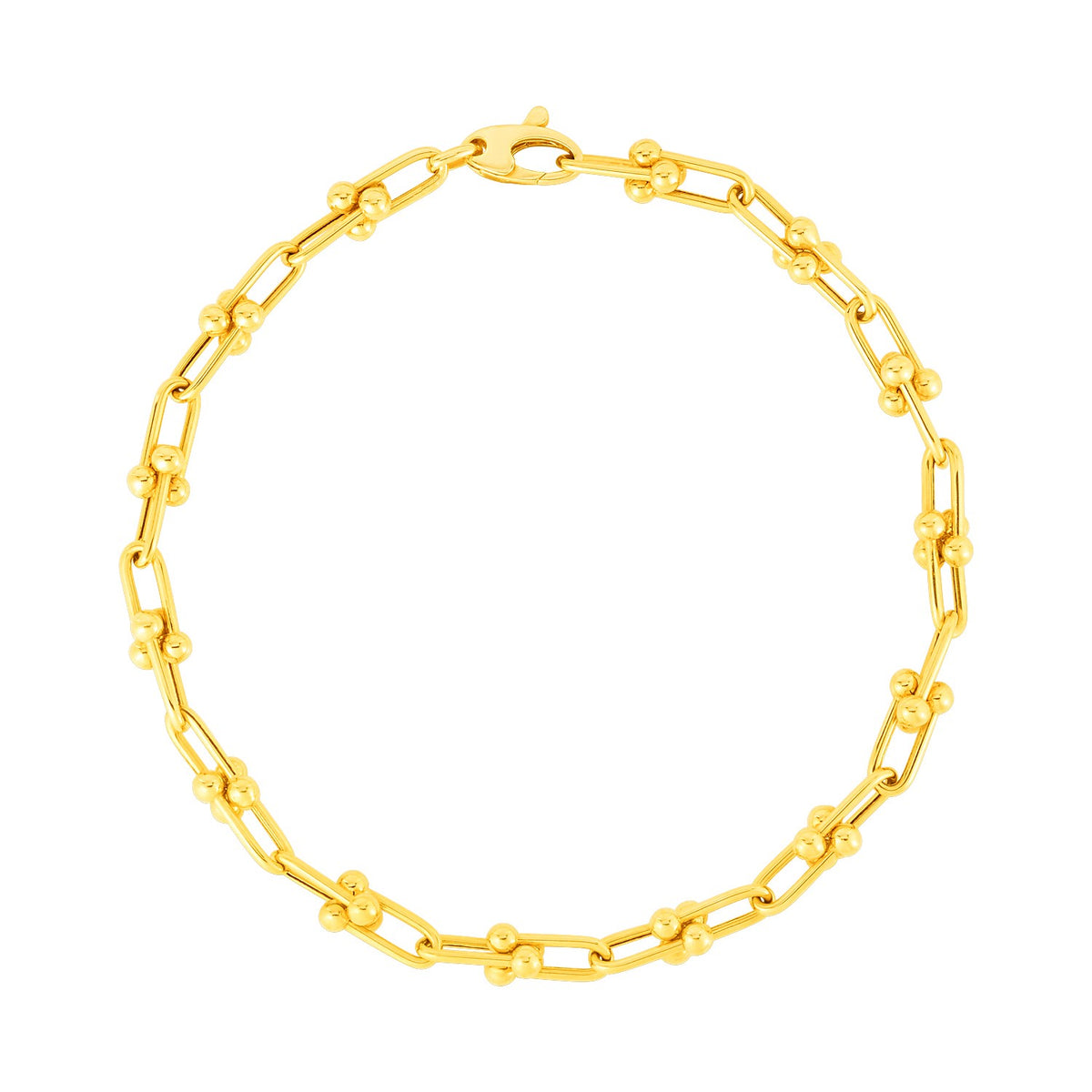 14K Yellow Gold 7 1/2 inch Jax Chain Bracelet (3.00 mm), view 2