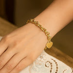 Heart Tag with Rolo Link Bracelet in 14K Yellow Gold (11.40 mm), view 6