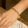 Heart Tag with Rolo Link Bracelet in 14K Yellow Gold (11.40 mm), view 6