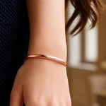 14K Rose Gold Fancy Shiny Dome Bangle (5.00 mm), view 6