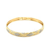 10K Two-Tone Gold Geometric Diamond Motif Bangle (6.00 mm), view 2