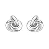 Sterling Silver Puffed Love Knot Stud Earrings, view 2