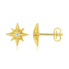 14K Yellow Gold High Polish North Star Diamond Earrings