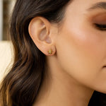 14K Yellow Gold High Polish North Star Diamond Earrings, view 2