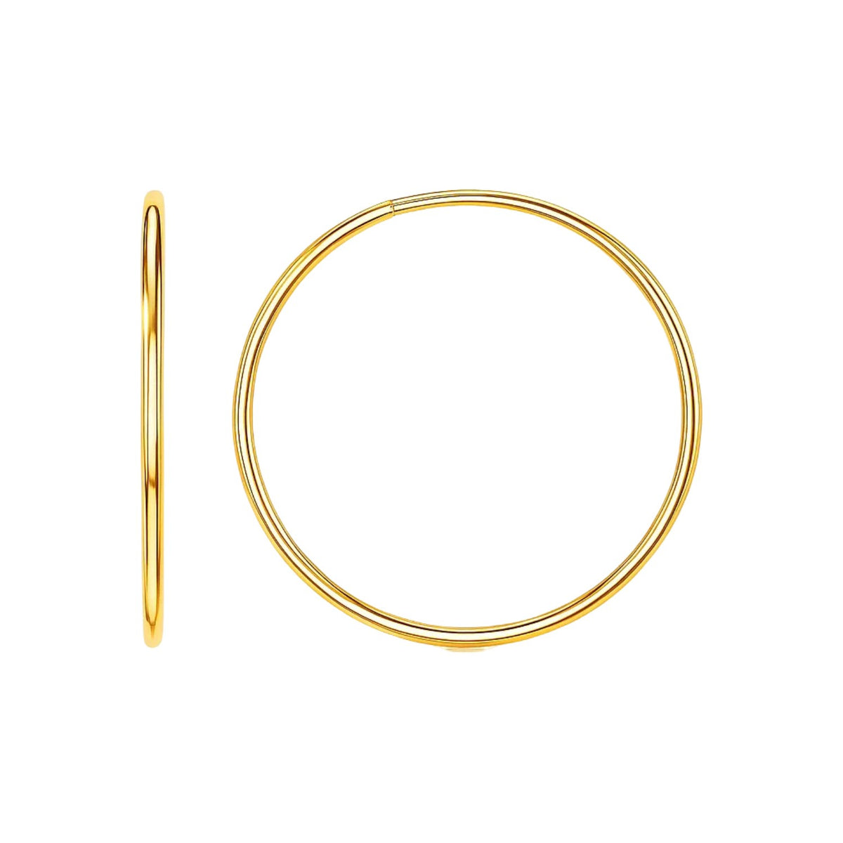 Endless Hoop Style Earrings in 14K Yellow Gold (1.2x30.00 mm)