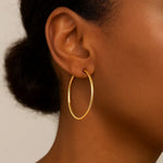 Endless Hoop Style Earrings in 14K Yellow Gold (1.2x30.00 mm), view 5