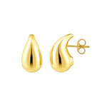 Small Raindrop Stud Earrings in 14K Yellow Gold, view 2