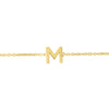 14K Yellow Gold Mini Initial M Bracelet, view 2
