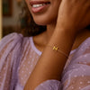 14K Yellow Gold Mini Initial M Bracelet, view 3