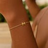 14K Yellow Gold Mini Initial M Bracelet, view 5