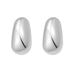 Sterling Silver Twisted Puff C Hoop Earrings, view 2