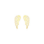 14K Yellow Gold Polished Wing Post Earrings