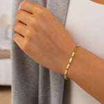 14K Yellow Gold Flat Pebble Link Bracelet (2.50 mm), view 4