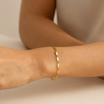 14K Yellow Gold Flat Pebble Link Bracelet (2.50 mm), view 5