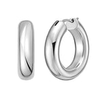 Sterling Silver Round Hoop Earrings (15.00 mm)