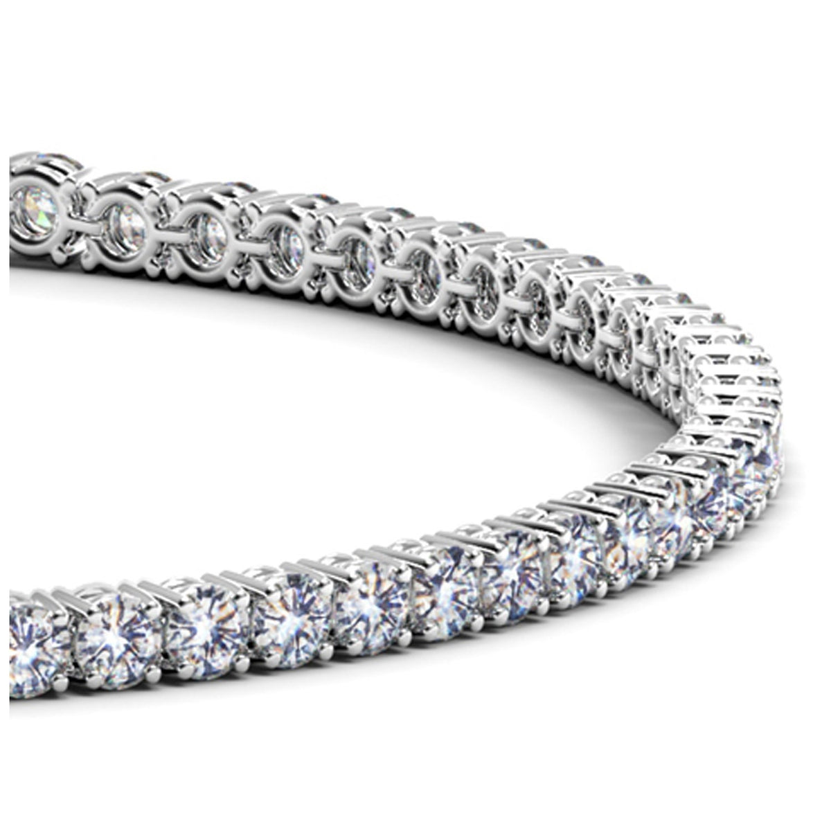 Lab Grown Round Diamond Tennis Bracelet in 14K White Gold (3 cctw F/G VS2/SI1), view 2