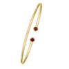 14K Yellow Gold Garnet Open Cuff Bangle (2.00 mm)