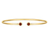 14K Yellow Gold Garnet Open Cuff Bangle (2.00 mm), view 2