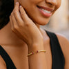 14K Yellow Gold Garnet Open Cuff Bangle (2.00 mm), view 4