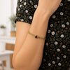 14K Yellow Gold Garnet Curb Chain Bracelet (3.60 mm), view 3